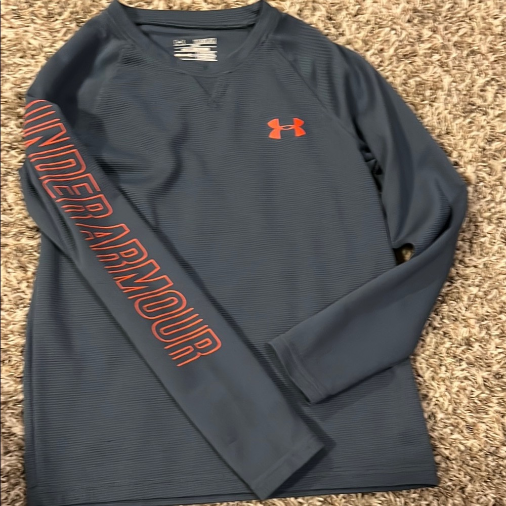 Under Armour Kids Long Sleeve Shirt - Blue/Gray and Orange/Red